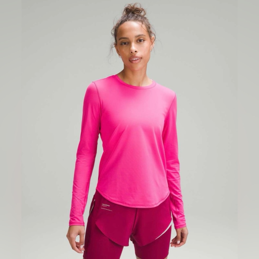 NWOT Lululemon High-Neck Running & Training Long-Sleeve Shirt in Sonic Pink